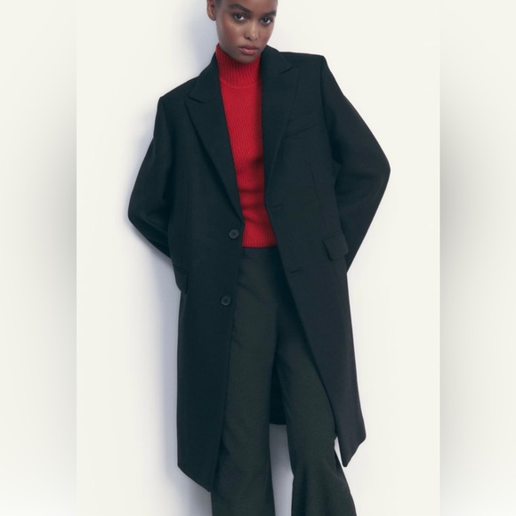 Zara Wool Menswear Style Coat Limited Edition Size XS - Picture 8 of 10